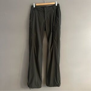 REI Womens Cargo Pants Outdoor Hiking UPF 30+ Bungee Cuffs Green Sz 2